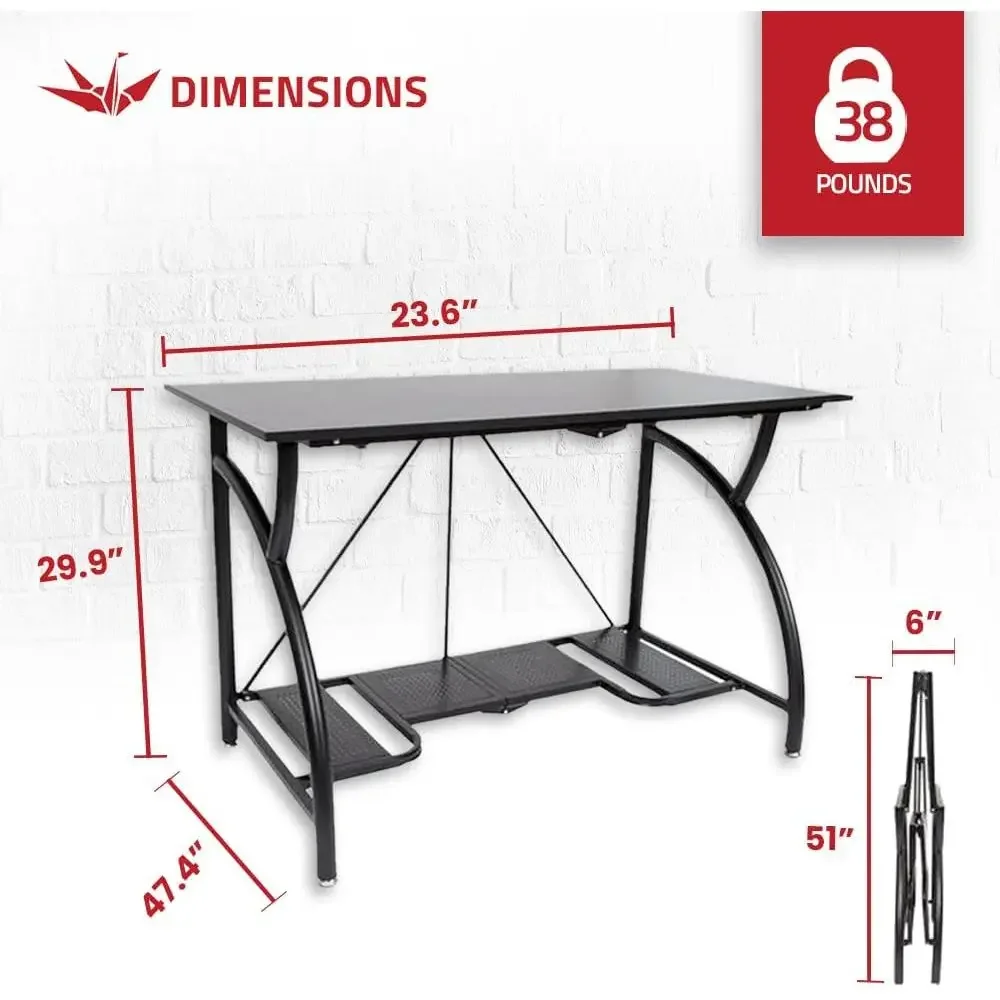 Space-Saving Foldable Desk for - Desk Setup Monitor And Laptop avaliação e preço