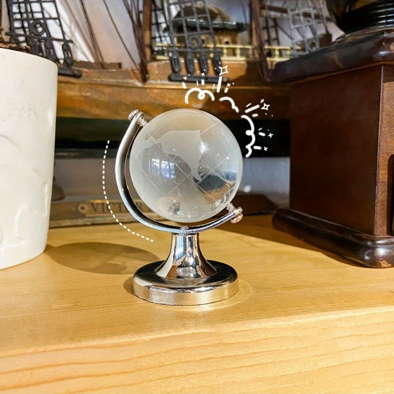 1pc Mini Crystal Globe Decor C - Desk Setup Home Office avaliação e preço