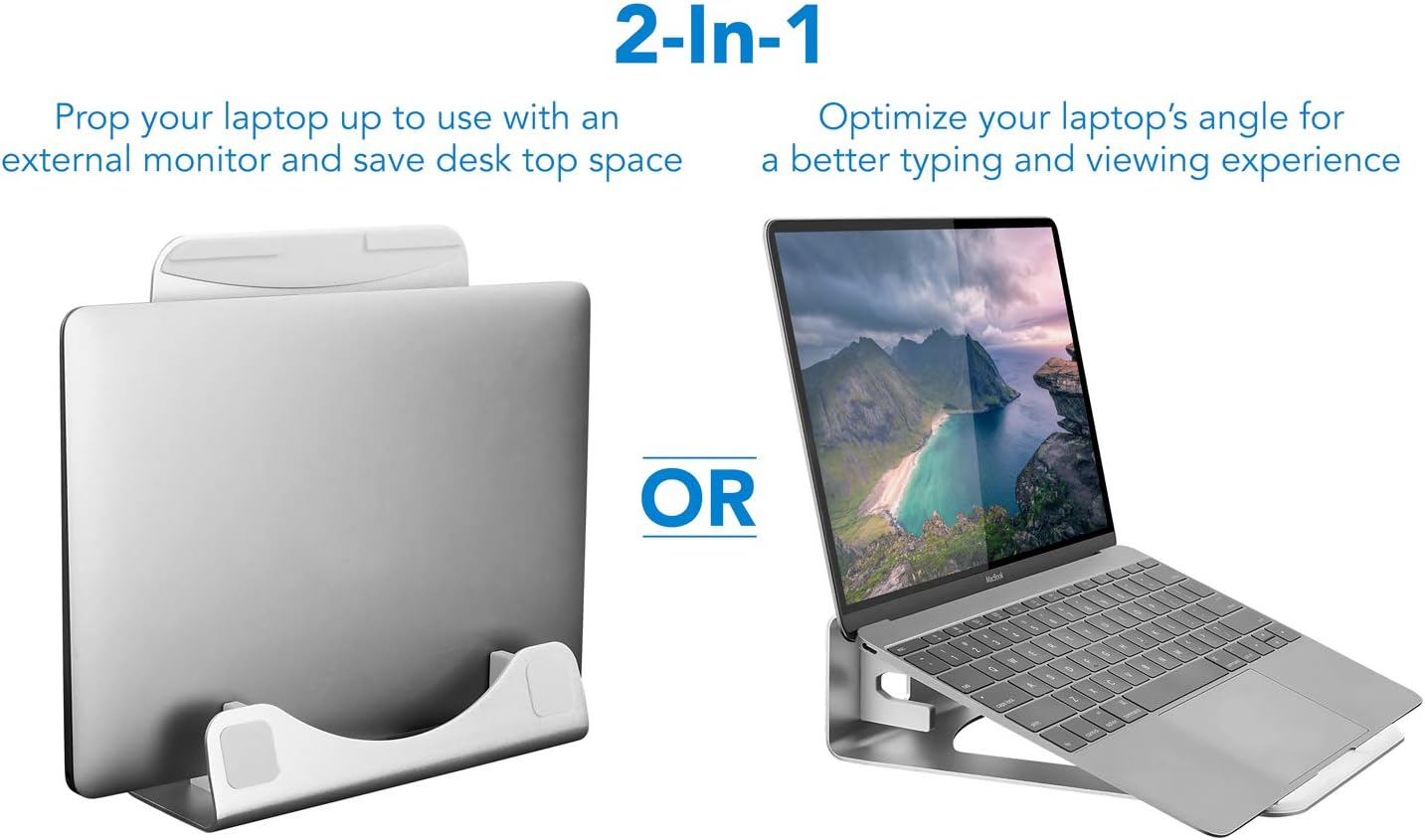 Vertical Laptop Stand for Desk - Desk Setup Monitor And Laptop avaliação e preço