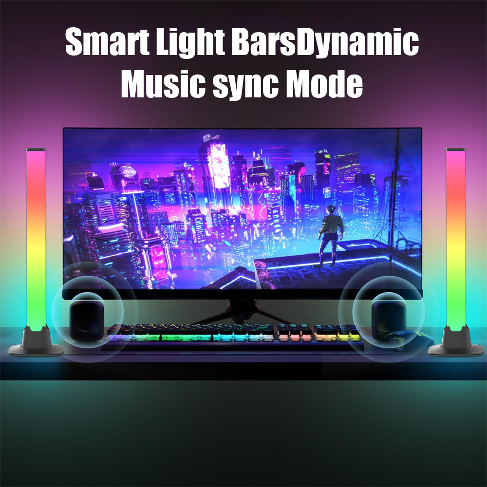RGB LED Lights Bar Bluetooth S - Desk Setup With Tv avaliação e preço