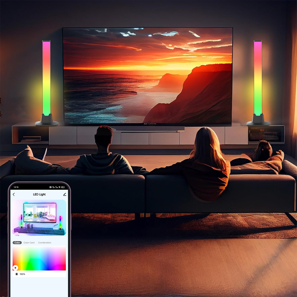 RGB LED Lights Bar Bluetooth S - Desk Setup With Tv avaliação e preço