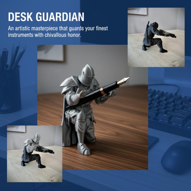 Knight Pen Holder Resin Mediev - Desk Setup Home Office avaliação e preço