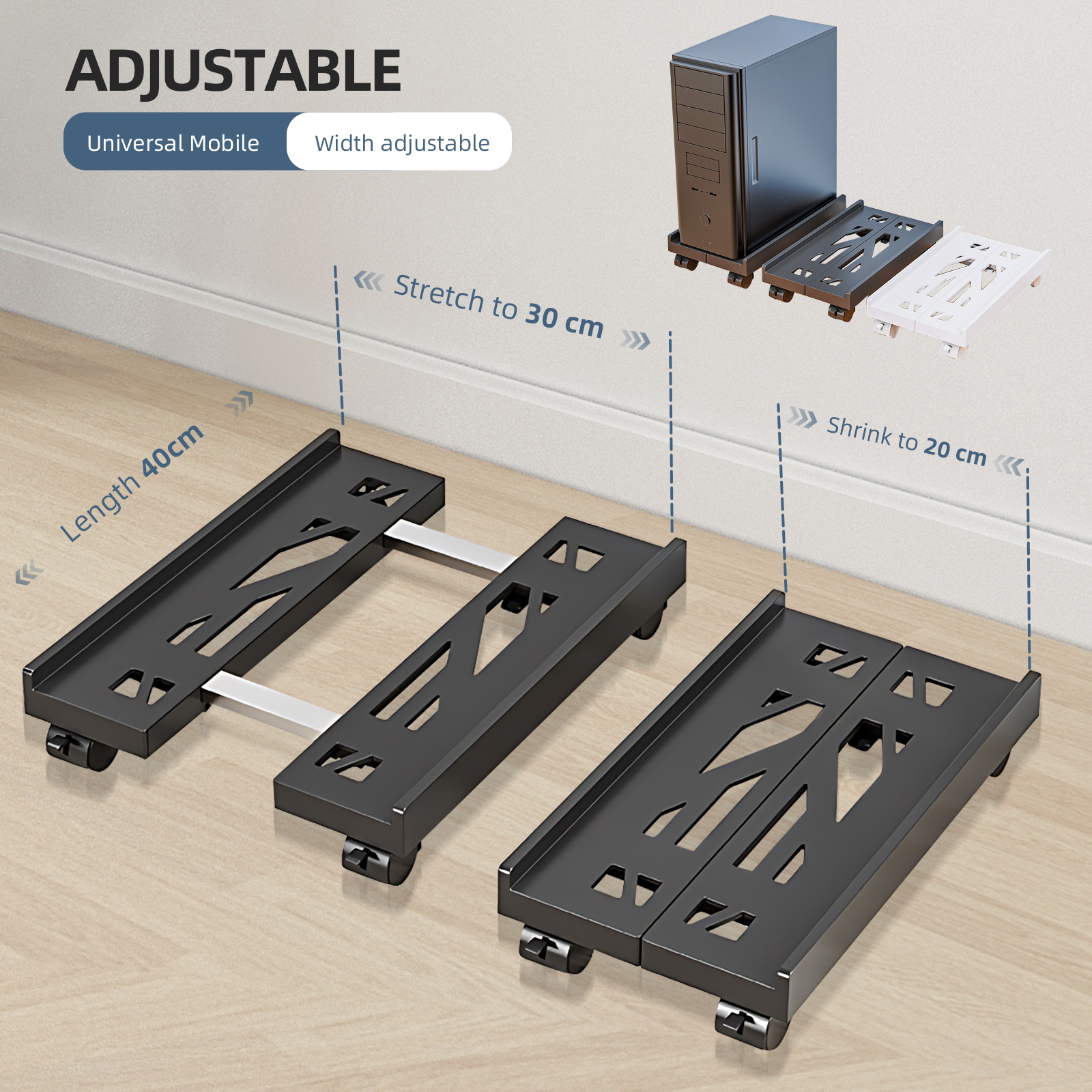 Adjustable Mobile CPU Stand Wi - Desk Setup Home Office avaliação e preço