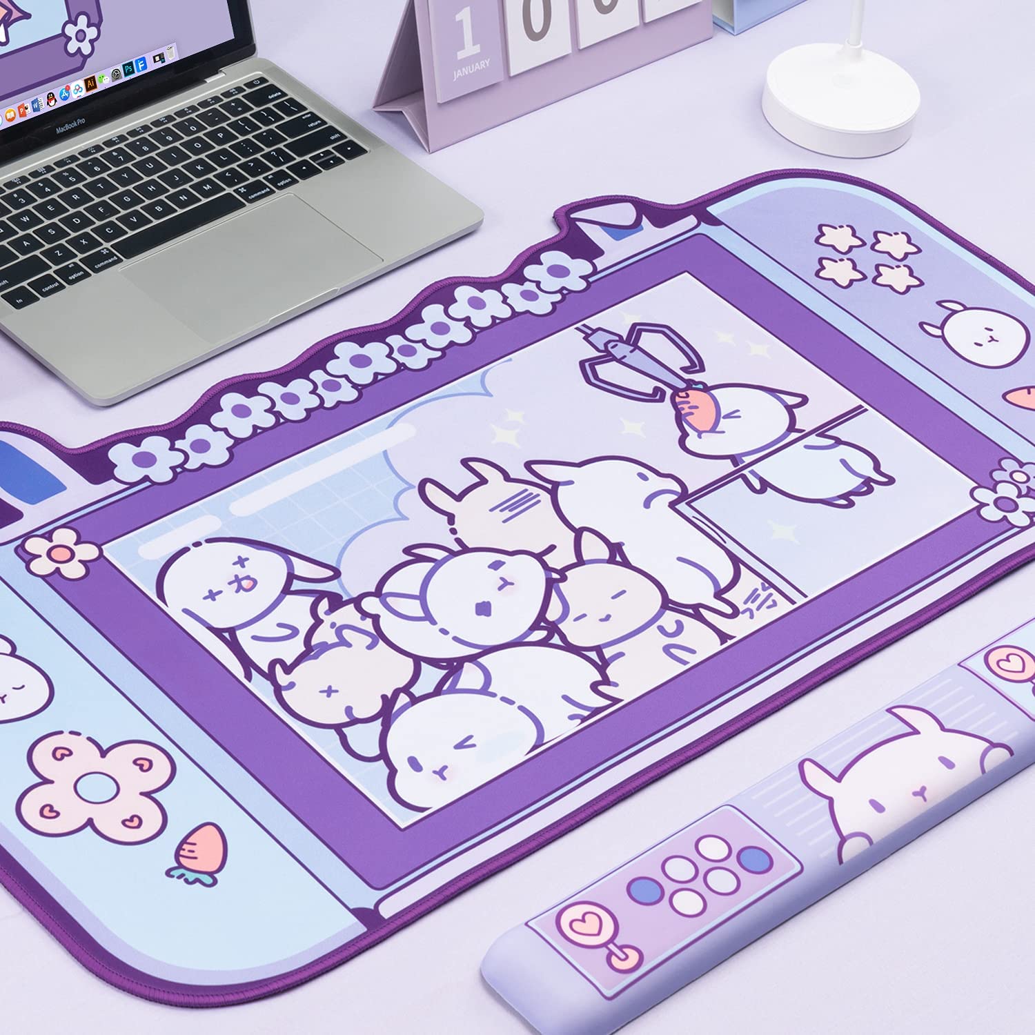 Large Kawaii Gaming Mouse Pad  - Desk Setup Pink avaliação e preço