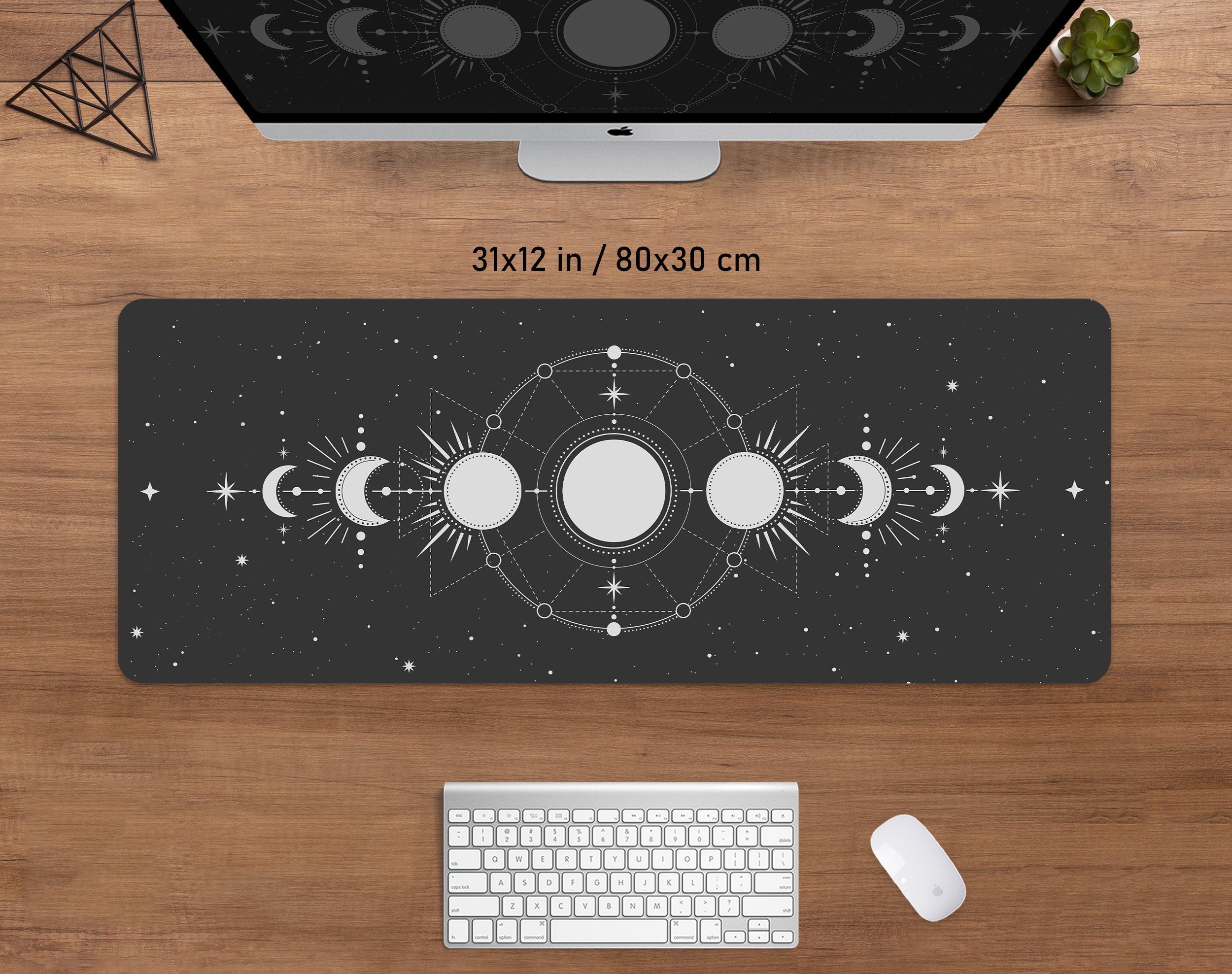 Celestial Desk Mat Moon Phases - Desk Setup White avaliação e preço