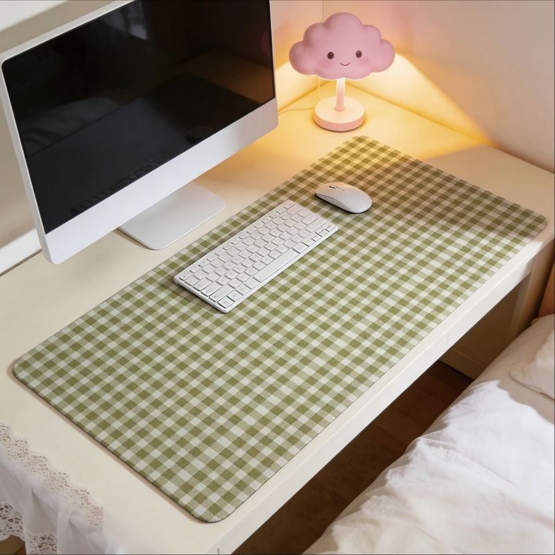 Olive Green Check Design Mouse - Desk Setup Pink avaliação e preço