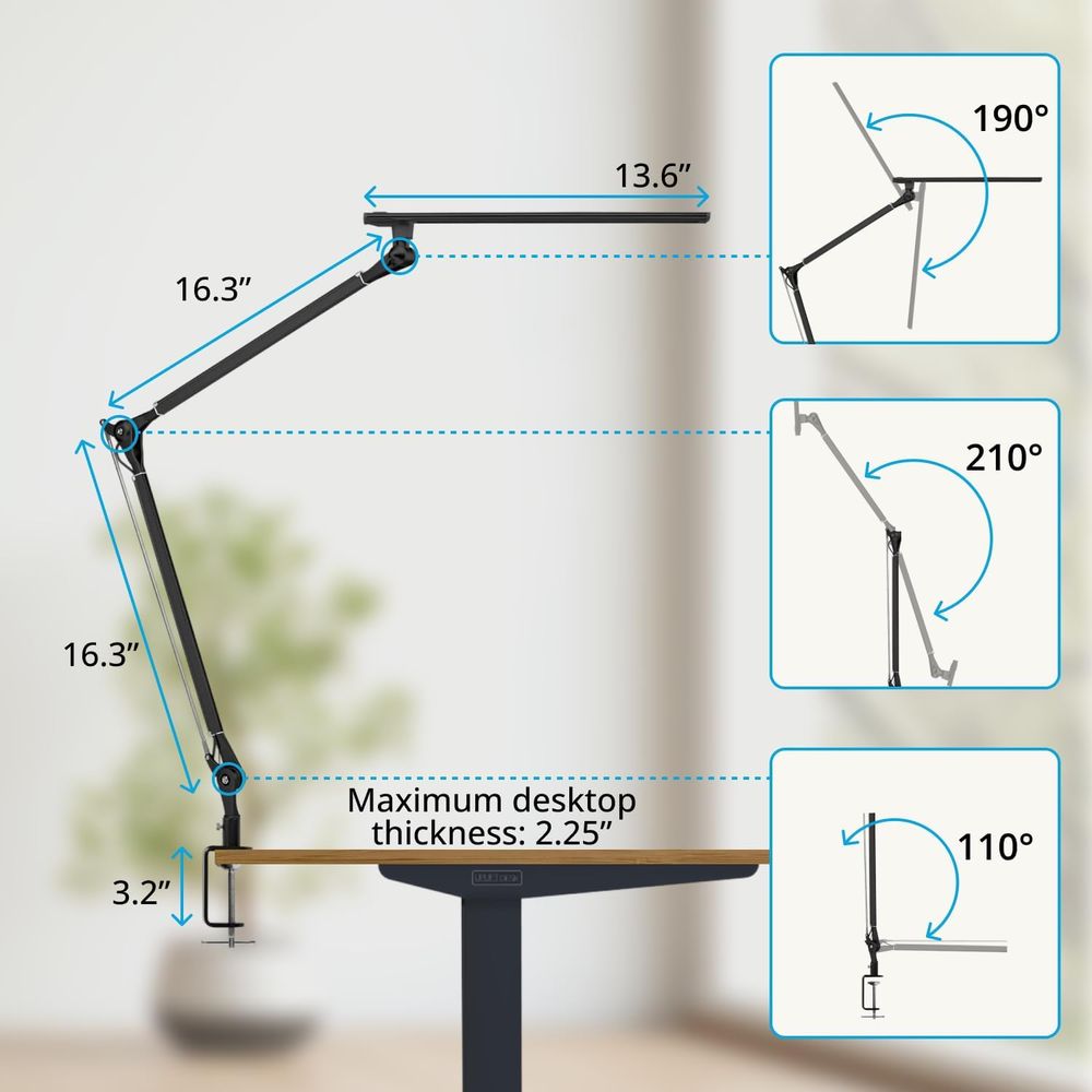 Adjustable 3-Color LED Desk La - Desk Setup Home Office avaliação e preço