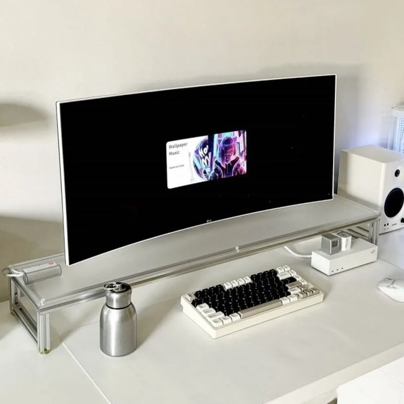 Aluminum Monitor Stand Acrylic - Desk Setup Monitor And Laptop avaliação e preço