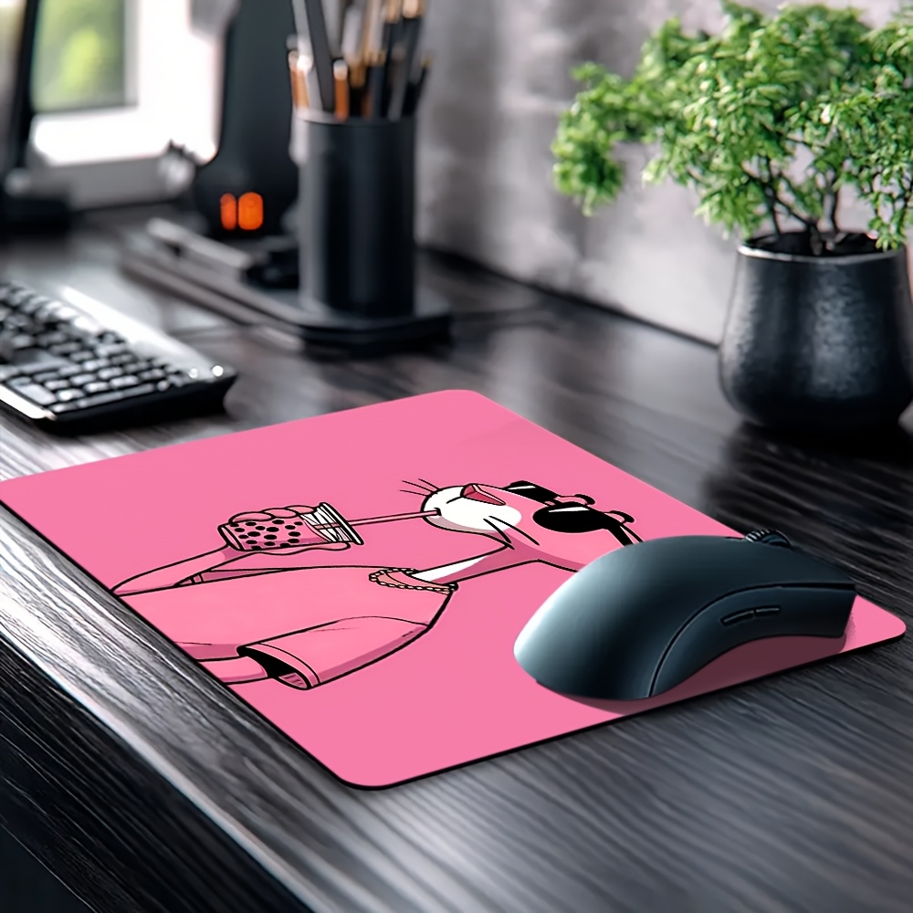 Non-Slip Mouse Pad with Cute P - Desk Setup Pink avaliação e preço