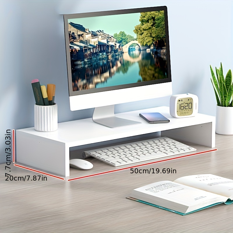 Spacious Wooden Monitor Stand  - Desk Setup Riser avaliação e preço