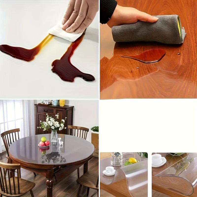 1pc 100/110/120cm Clear PVC Ro - Desk Setup Carpet avaliação e preço